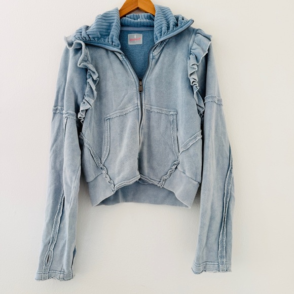 Free People Movement So Cool Ruffle Zip Up Jacket - Picture 9 of 9